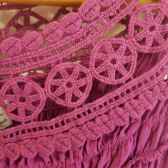 Embroidered purple dress by MLLP Max Studios - Picture 4 of 7